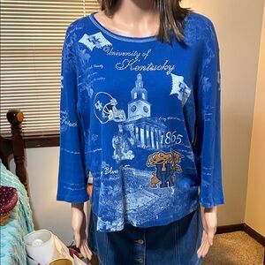 UK Blue Graphic Long-Sleeve Top L